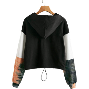 Hoodies courts pour femmes, automne/hiver, 100% coton molletonné, imprimés, durables, respirants, style streetwear. - Product Image 1