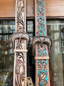 Nueva correa de bolsa de repuesto pintada a mano de cuero genuino Real con ajustadores correa de guitarra/cámara desmontable personalizada occidental - Product Image 5