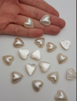 Cabochon en nacre naturelle en forme de cœur à dos plat, pierre précieuse pour la fabrication de bijoux, bagues, pendentifs, colliers, œil de chat blanc de haute qualité