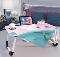 Table d'ordinateur portable multifonctionnelle avec support de quai et porte-gobelet à café Table d'étude pliable et portable ergonomique