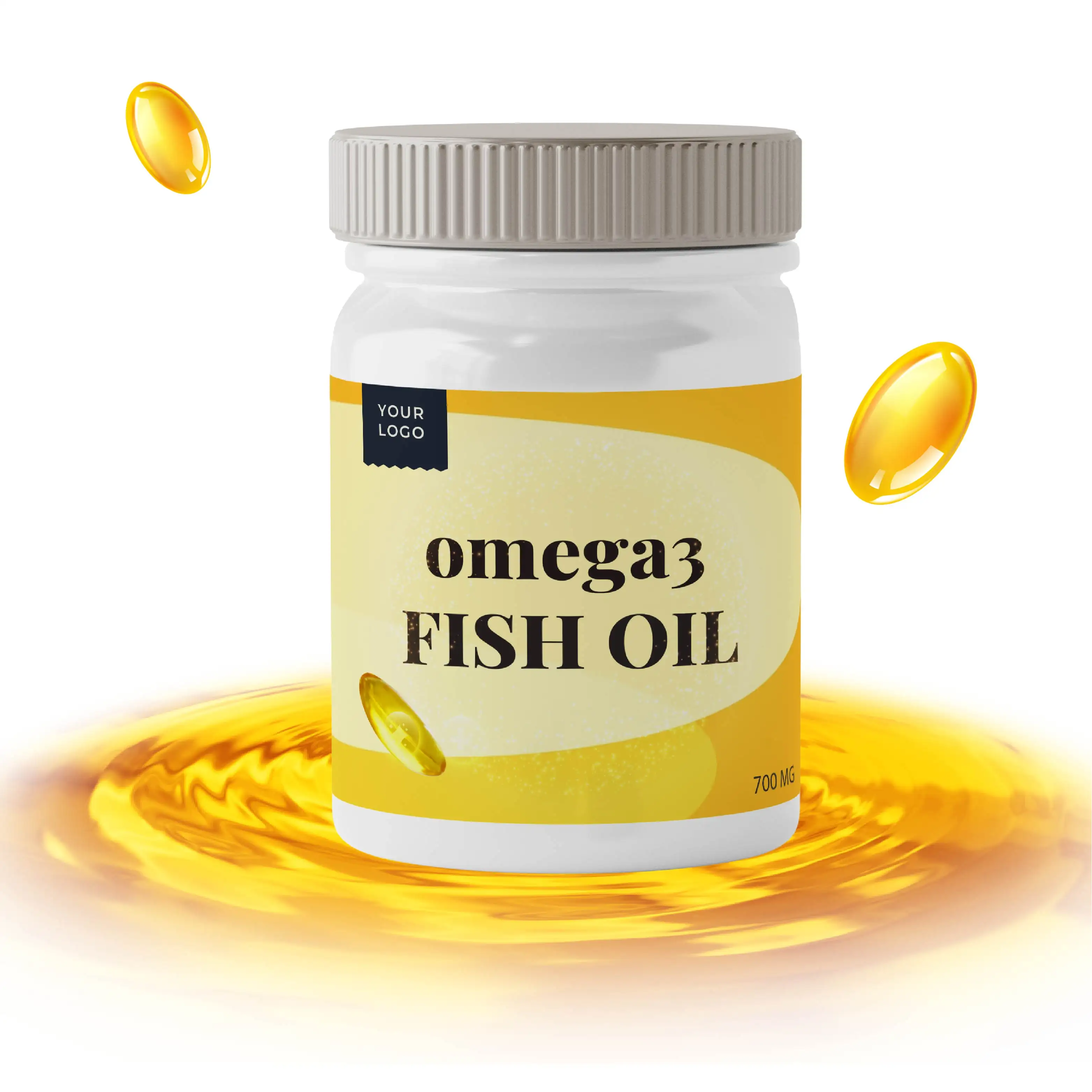Suplemento de aceite de pescado capturado en la naturaleza Cápsulas de aceite de pescado Omega 3 de origen sostenible y ácidos grasos Omega-3 que incluyen EPA DHA