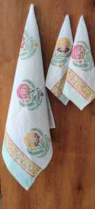 High Quality Handblock Printed Waffle Cotton <b>Towel</b> Set Luxury & Highly Absorbent Solid Color Pattern - Product Image 3