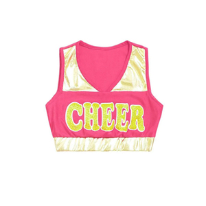 ชุดเชียร์ลีดเดอร์คุณภาพสูง ชุดกีฬาเชียร์ลีดเดอร์แบบสั่งทำ ชุดยูนิฟอร์มเชียร์ลีดเดอร์แบบไม่มีแขน กระโปรงเชียร์ลีดเดอร์ฟุตบอล ชุดเดรสเด็กผู้หญิง ชุดเต้น - Product Image 6