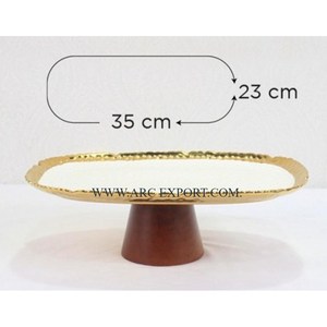 Último diseño de aluminio de 2 niveles para servir pasteles y postres, mesa de boda, soporte decorativo de latón para exhibición de pasteles, soporte para cupcakes - Product Image 3