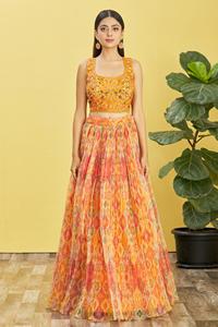 Entièrement cousu prêt à porter Lehenga Choli tenue de mariée et de fête indienne avec Dupatta brodé - Product Image 3