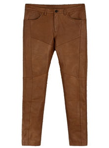 Pantalon élastique mince en cuir vert bleu marron pour homme Taille haute Respirant Durable Imperméable Grande taille Hiver Style décontracté pour - Product Image 6