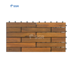 Azulejos de cubierta de Acacia entrelazados de jardín confiables de 300x600MM de espesor de 19/24 MM para mayorista/distribuidor/importador global - Product Image 1