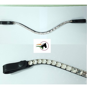 Base de frontlet personnalisable avec chaîne à maillons vides, en cuir plat et fin, pour équipement équestre DIY, boucle à pression à changement rapide - Product Image 1