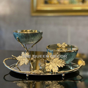 Nouvelle tendance en acier inoxydable et aluminium métal brillant polonais en or plaqué brûleur d'encens ensembles Home Accent - Product Image 5
