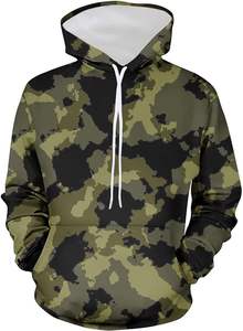 OEM logotipo personalizado de alta calidad de algodón de poliéster elegante Streetwear de los hombres de camuflaje de invierno sudaderas con capucha de talla grande esencial gran oferta - Product Image 2