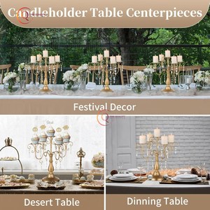 เชิงเทียนแบบมีสายชุบทองแขน5ชิ้นทำด้วยมือรูปทรงไม่เหมือนใครดีไซน์ทันสมัยเชิงเทียนแบบมีสายสำหรับบ้านและคริสต์มาสขนาดใหญ่ - Product Image 6