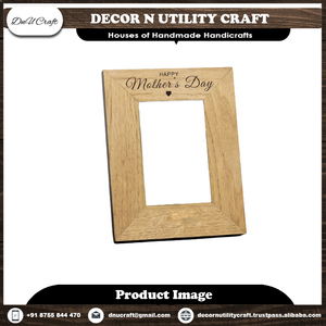 Indian Wooden Unique Personalized Hand Carved Eco-Friendly Vertical Photo <b>Frame</b> for Tabletop Display - Product Image 5
