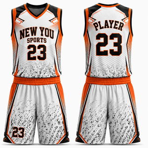 Ensemble d'uniformes de basketball personnalisés par transfert thermique – Maillot et short d'équipe personnalisables, respirants, anti-UV, séchage rapide, collection automne - Product Image 1