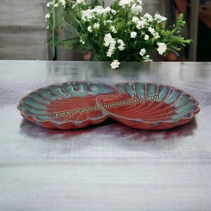 Gran oferta, bandeja de cuenco de cerámica de lujo, bandeja creativa de mesa con compartimento dividido, bandeja para servir frutas secas - Product Image 4