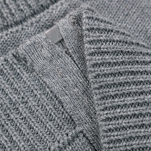 Pull d'école zippé en gros, col en V, coton et polyester, confortable, respirant, fournisseur de tricots uniformes - Product Image 5