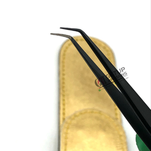 แหนบต่อขนตาสำหรับต่อปลายนาโนทำจากเส้นใยพลาสม่าสีดำ45องศาดีไซน์แบบมืออาชีพ - Product Image 1