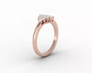 14k or rond laboratoire cultivé diamant bague de fiançailles cluster diamant bague de mariage minimaliste or bague de mariée cadeau d'anniversaire - Product Image 4