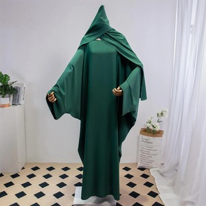 Robe modeste pour femmes Abaya Khimar manches chauve-souris Burqa Caftan Robe mignon Style islamique arabe motif solide vêtement de prière turquie - Product Image 6