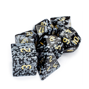 Dados de Piedra de Alta Calidad, Obsidiana Copo de Nieve, Cristal Natural, Piedras Preciosas de Sanación Reiki, Piedra Grabada, Juego de Dados Personalizado, Cristal Vikingo - Product Image 6