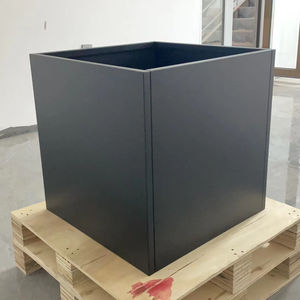 Jardinière carrée en acier galvanisé noir de 20 pouces, grande, en métal, pour intérieur/extérieur, pot de fleurs robuste avec revêtement en poudre pour la maison - Product Image 6