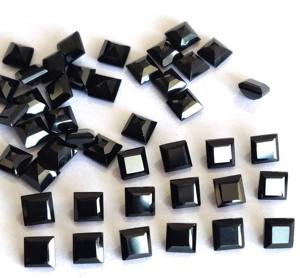 Natural Black Spinel Square 11mm Cut Faceted - Loose Black Spinel Loose Gemstone Top Quality - Product Image 1