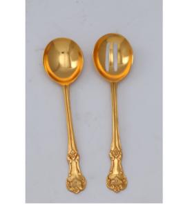 Juego de diseño único de 3 cubiertos de acero inoxidable con mango chapado en oro Juego de cubiertos de la más alta calidad a bajo precio Venta completa rata - Product Image 4