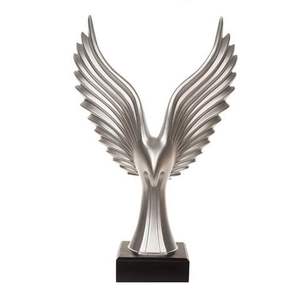 Sculpture en aluminium sur base en marbre blanc plaqué or, centre de table personnalisé pour mariage, ornement décoratif pour la maison et l'hôtel, Art déco - Product Image 5