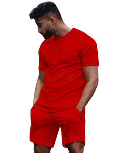 2022 Logo personnalisé équipe Gym survêtement hommes deux pièces ensemble grande taille hommes vêtements vêtements de sport ensemble court - Product Image 3