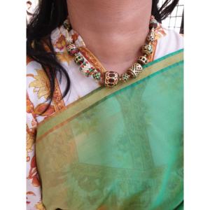 Collar de cuentas de piedra multicolor Jadau, estilo religioso bohemio, Perla de agua dulce, ágata, zafiro, rubí, cadenas de latón para regalo - Product Image 4