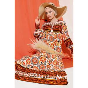 Robe à motifs superposés Tan - Product Image 1