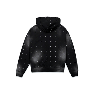 Sweat à capuche oversize confortable en coton (65%) et polyester (35%), 370 g/m², avec fermeture éclair et strass - Product Image 1
