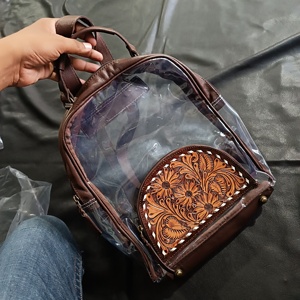 กระเป๋าแมสเซ็นเจอร์สะพายข้างพีวีซีแบบใสมีซิปกระเป๋าสไตล์โบฮีเมียนสไตล์ตะวันตกออกแบบโลโก้ได้ตามที่ต้องการ - Product Image 5