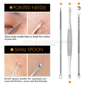 Kit de suppression des points noirs en acier inoxydable de haute qualité avec étui de rangement portable durable et accessoires de précision pour le visage - Product Image 4
