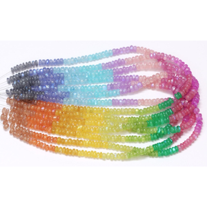 Perles rondes lisses en quartz arc-en-ciel naturel, 5-8 mm, multicolores, longueur de brin de 7,5/15 pouces pour la fabrication de bijoux - Product Image 3