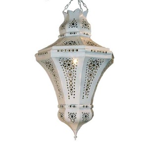 Festival Decoration Ceiling Pendant Fixtures Lamp <b>Light</b> White Powder Coated Moroccan Pendent Lamp Wedding Event Party - Product Image 1