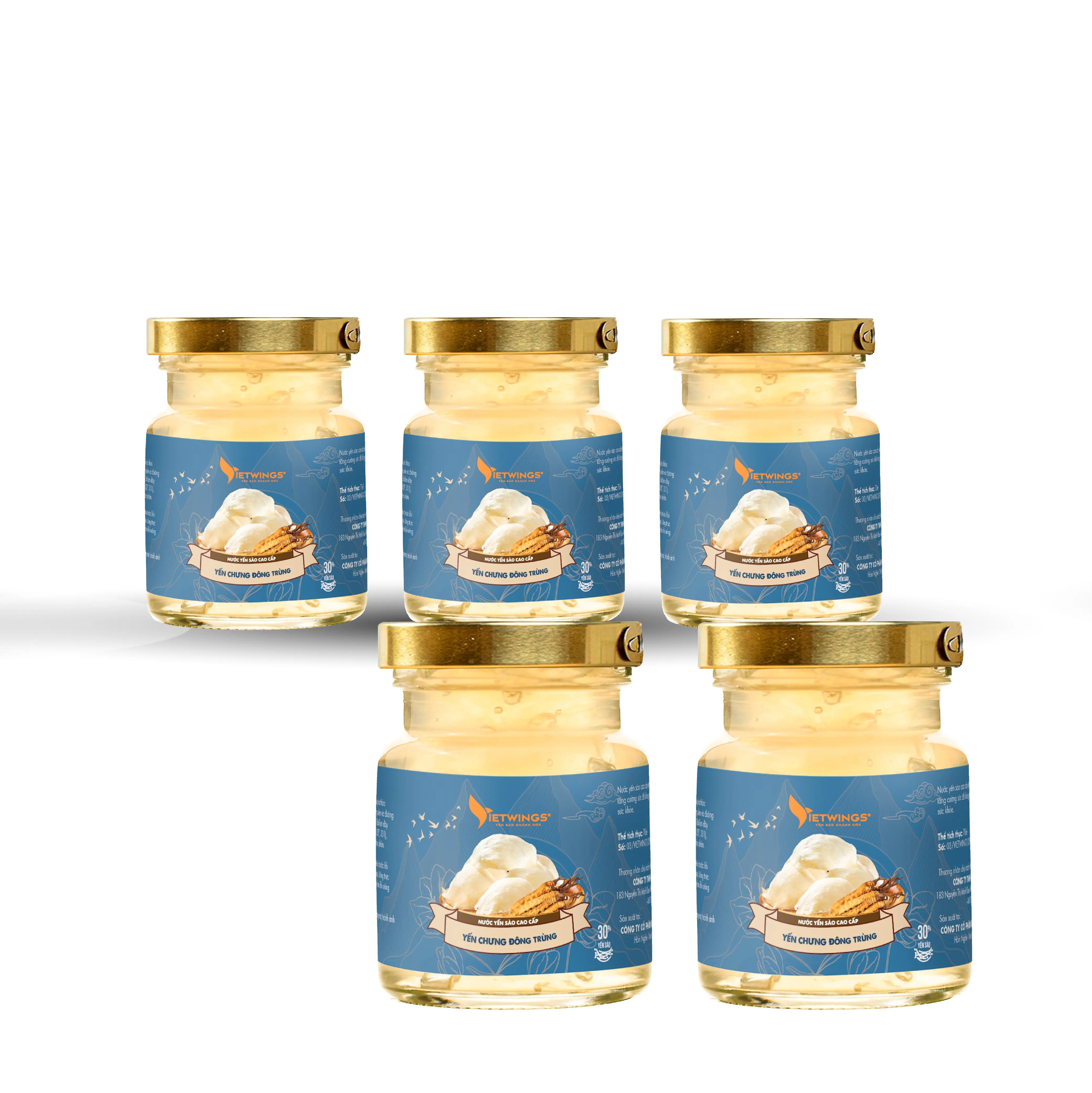 En çok satan doğal tatlı Vietwings marka kuş yuvası içecekler 30% yuva (kavanoz 70ml) Cordyceps ile Vietnam sağlık