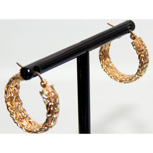 Orecchini a cerchio in oro 14k stile bizantino italiano alla moda gioielli religiosi con diamanti e perle con rodio e placcatura in oro - Product Image 3