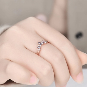 แหวนเพชรและอเล็กซานไดรต์สีทอง14K 18K แหวนเพชรหรูหราดีไซน์ใหม่สำหรับงานแต่งงานแหวนทรงโค้งจัดส่งจากผู้ผลิต - Product Image 5