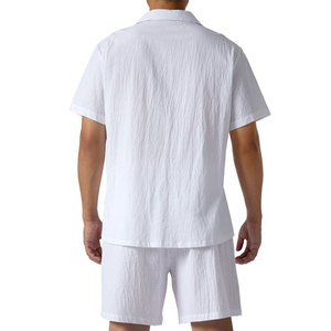 ชุดเสื้อยืดและกางเกงขาสั้นแบบลำลองสำหรับผู้ชายใส่ในฤดูร้อนชุด100% ผ้าฝ้ายแห้งเร็วระบายอากาศได้ดีพิมพ์ลายถัก - Product Image 2