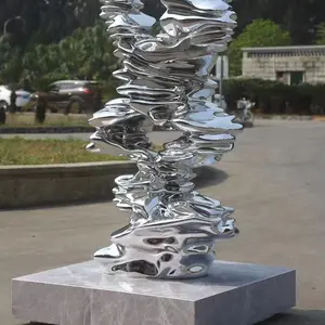 Modern urban statue Large Famous Abstract Art Sculpture Stainless steel Tornado statue