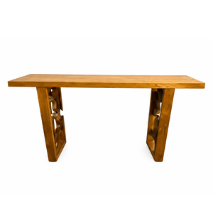 Mesa Consola Moderna de Madera Maciza de Suar o Monkey Pod con Patas Talladas a Mano |   Muebles de Primera Calidad para Sala de Estar, Comedor y Uso en Hoteles - Product Image 1