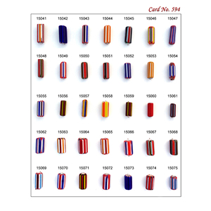 Perles de verre Chevron de haute qualité fabriquées à la main de qualité exportée pour la fabrication de bracelets Projets uniques en cristal au chalumeau et de perles de verre - Product Image 2