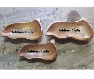 Vajilla de estilo americano, cuencos de madera hechos a mano para servir, sopa de ensalada, cuencos de cocina de madera, artículos de restaurante, artesanías de dirección de la India - Product Image 4