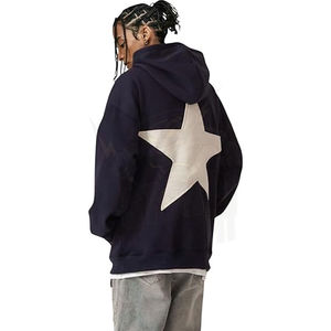 Sudaderas con capucha de gran tamaño con gráfico de estrellas, sudadera estética de cuello redondo, manga larga para mujeres y hombres, ropa de calle informal básica, mezcla de algodón - Product Image 2