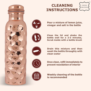 Botella de agua de cobre artesanal natural, botella de agua de cobre de la mejor calidad 100% botella de cobre puro para agua potable - Product Image 5