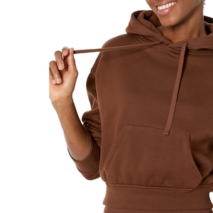 เสื้อฮู้ดครอปผู้หญิงคุณภาพสูง พร้อมลายปัก 3 มิติ ด้านหน้า ไซส์พลัส ทรงไหล่ตก สำหรับใส่ลำลองและสตรีทแวร์ - Product Image 3