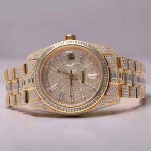 ราคาตลาดนาฬิกาอัตโนมัติแบบอนาล็อก สายหนัง สแตนเลส ประดับเพชรโมอิสซาไนต์ ความใส VVS สำหรับผู้ค้าส่ง - Product Image 2