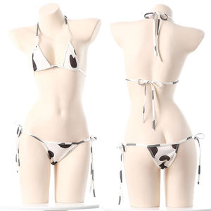 Traje de Baño de Dos Piezas para Mujer, Ajustable, con Cuello Halter, Tanga con Lazos Laterales, Secado Rápido, Spandex/Poliéster Elástico - Product Image 6
