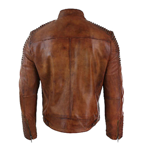 Wholesale Men Genuine Premium Leather Slim Fit Biker Style Winter Fashion Motorcycle <b>Jacket</b> Windproof <b>Waterproof</b> Sheep Stand - Product Image 3