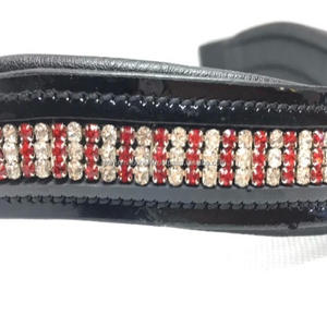 Belle et chic cristaux multicolores strass incrustés canal vide en cuir verni cheval sourcil bande en plein Cob sur les tailles - Product Image 6